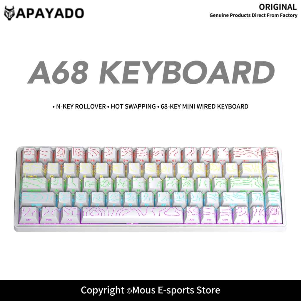 Teclado Mecânico APAYADO A68 c - Pc Gaming Pink avaliação e preço