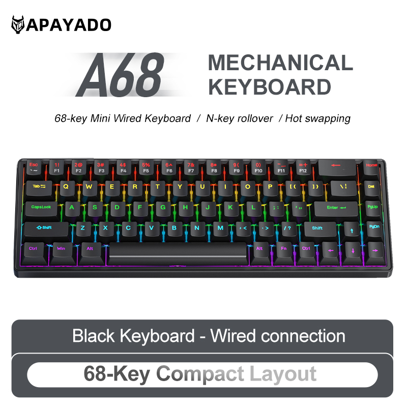 Teclado Mecânico APAYADO A68 c - Pc Gaming Pink avaliação e preço
