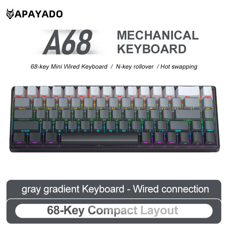 Teclado Mecânico APAYADO A68 c - Pc Gaming Pink avaliação e preço